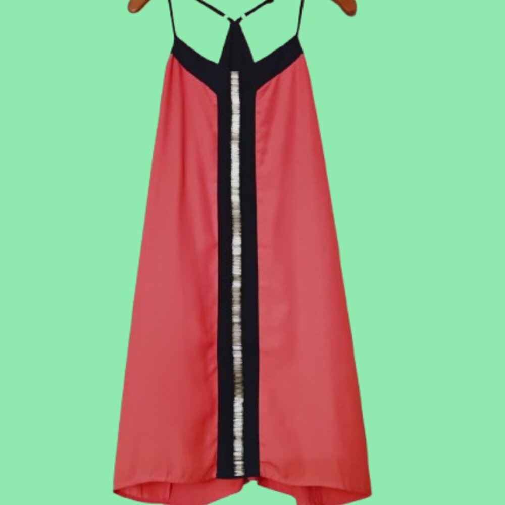 Coral and Navy Blue Dina Be Dress